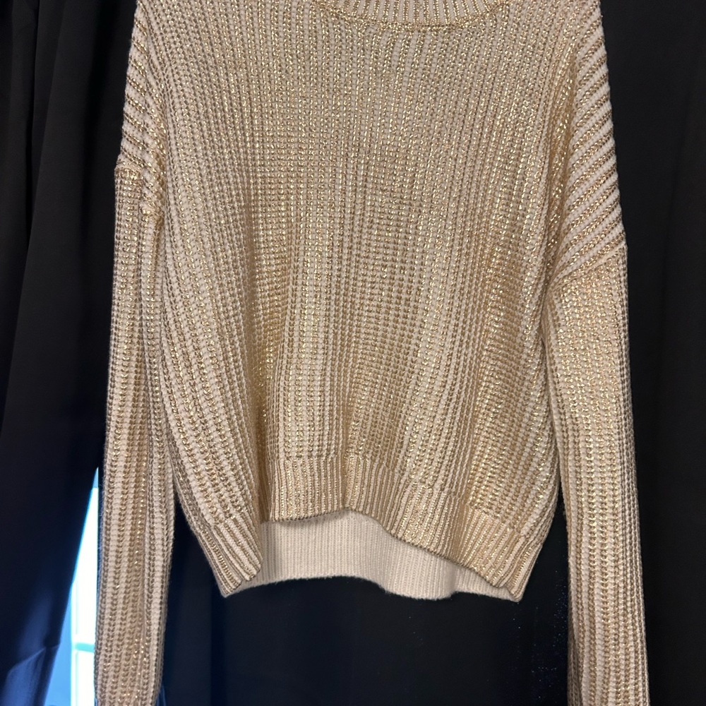 Madden Girl Cream and Gold Sweater - Picture 3 of 5